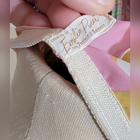 Emilio Pucci for Fromfit Rogers slip. Pink, white, yellow, mustard. Size Large. - Picture 4 of 9